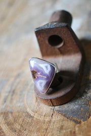 Lavender Storm Ring Rare Laguna Plume Agate