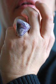 Lavender Storm Ring Rare Laguna Plume Agate