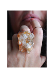 Water Opal Ring Rare UV Hyalite