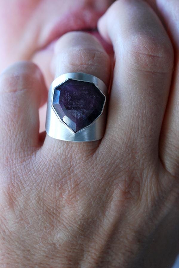 Raw Ruby Sapphire Signet Ring