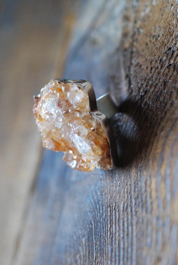 Water Opal Ring Rare UV Hyalite