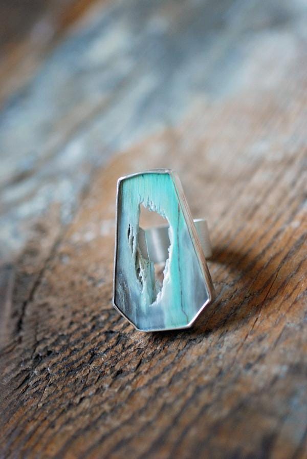 Petrified Wood Ring Opal Wood