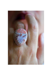 Purple Peach Fire Opal Statement Ring Raw Rainbow Opal