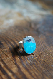 Rain Dance Mineral Ring Amazonite Quartz And Hematite