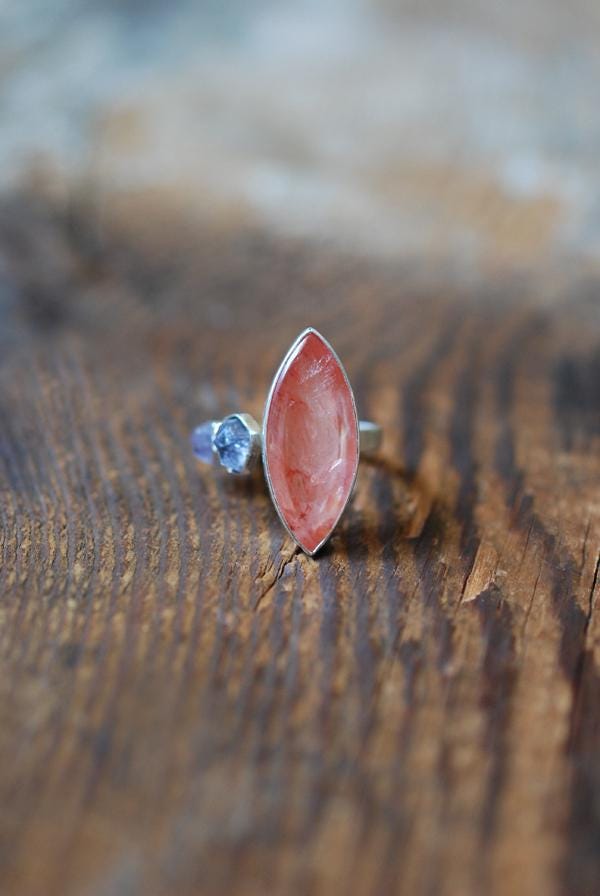 Clementine Stacking Ring Lavender Spinel And Hematoid Quartz