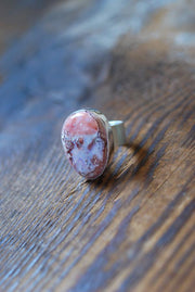 Purple Peach Fire Opal Statement Ring Raw Rainbow Opal