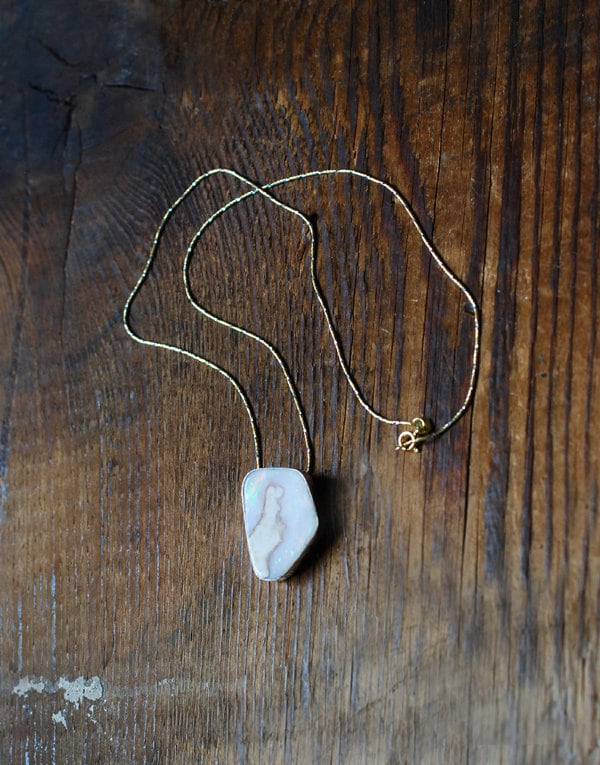 Spencer Rainbow Opal Pendant American Mined Idaho Opal