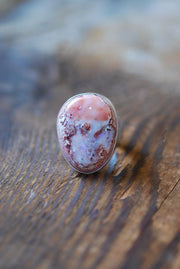 Purple Peach Fire Opal Statement Ring Raw Rainbow Opal