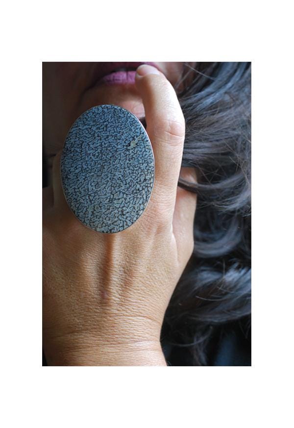 Old Stock Pastel Dinosaur Gem Bone Statement Ring