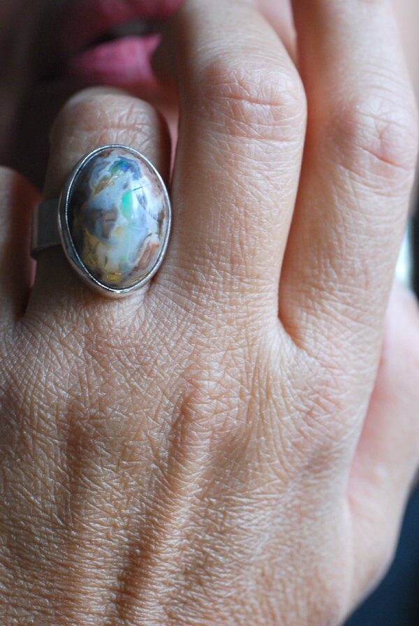 Dollybird Rainbow Fire Opal Ring