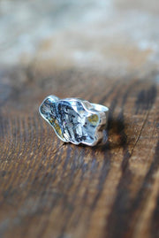 Magic Cloud Mineral Ring Black Rutile Tourmalinated Quartz