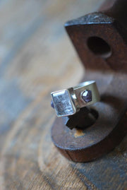 Black Rutile Needles And Spinel Cluster Ring