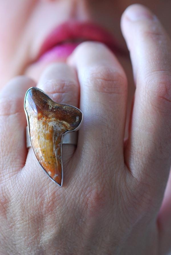 Maritime Ring Fire Orange Shark Tooth