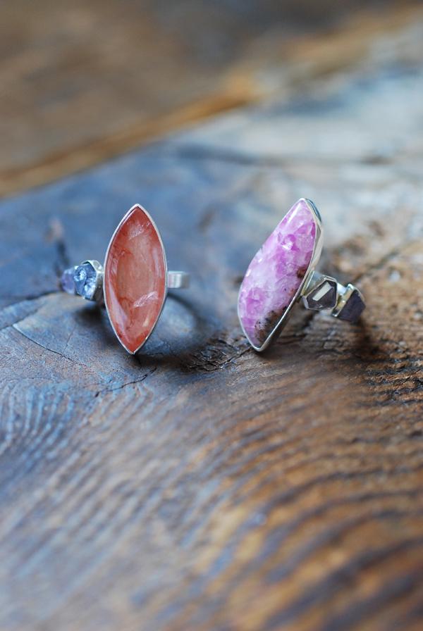 Clementine Stacking Ring Lavender Spinel And Hematoid Quartz