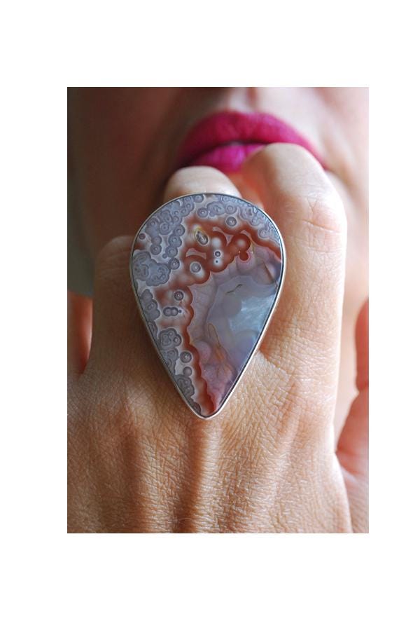 Linchen Ring Collector's Agua Neueva Agate