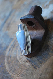 Rare Pale Blue Chalcedony Cuff Ring