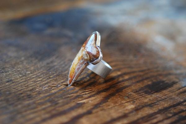 Maritime Ring Fire Orange Shark Tooth
