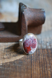 Red Velvet Ring Collector's Red Lace Agate