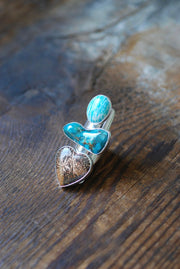 Earth's Bounty Ring Turquoise And Flower Jasper