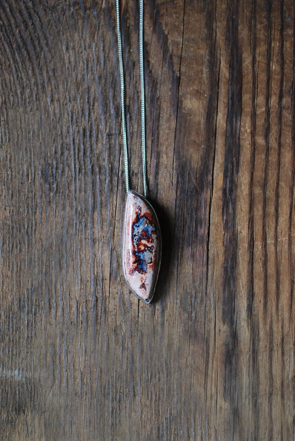 Raw Blue Fire Opal Necklace