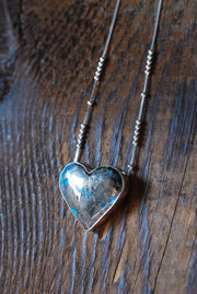 Heart Of Gold Pendant Morenci Turquoise With Pyrite