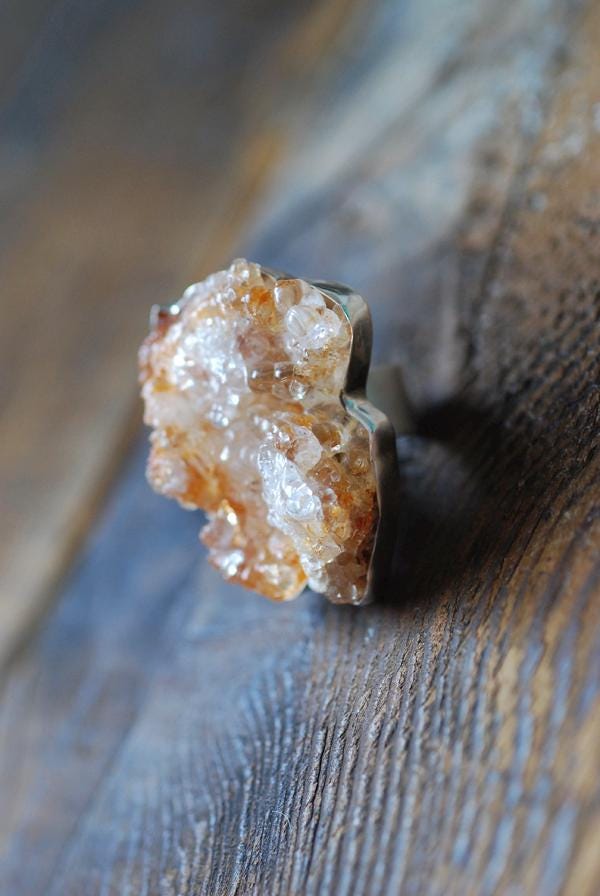 Water Opal Ring Rare UV Hyalite