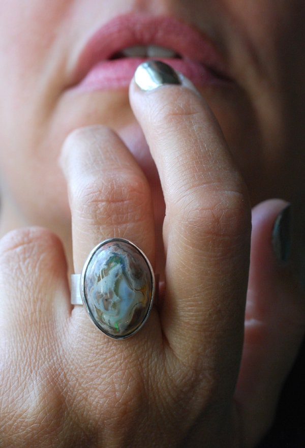 Dollybird Rainbow Fire Opal Ring