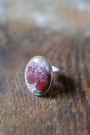Red Velvet Ring Collector's Red Lace Agate