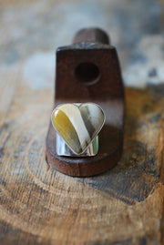 Heart Of Gold Jasper Cuff Gem Ring