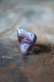 Lavender Storm Ring Rare Laguna Plume Agate