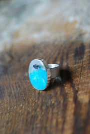 Rain Dance Mineral Ring Amazonite Quartz And Hematite