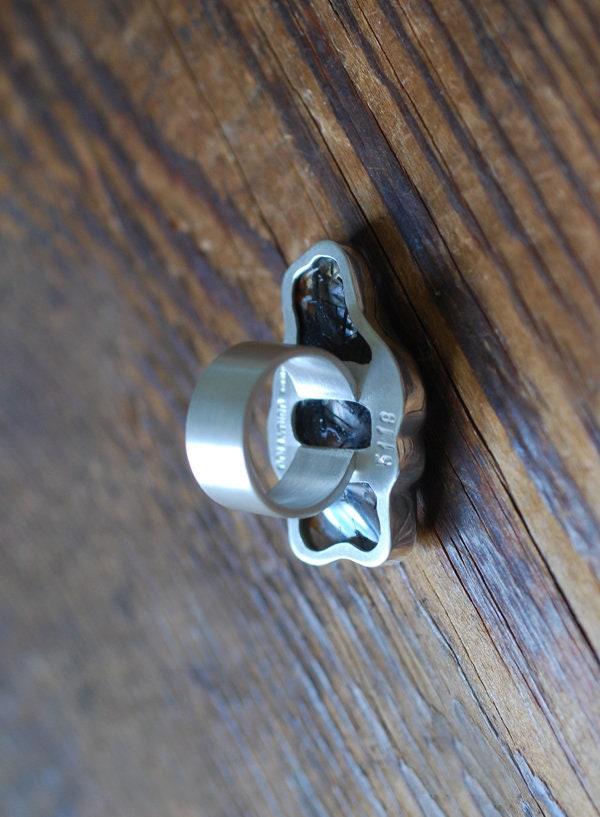 Magic Cloud Mineral Ring Black Rutile Tourmalinated Quartz