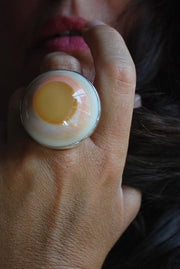 Sunny Side Up Ring Collector's Eye Agate