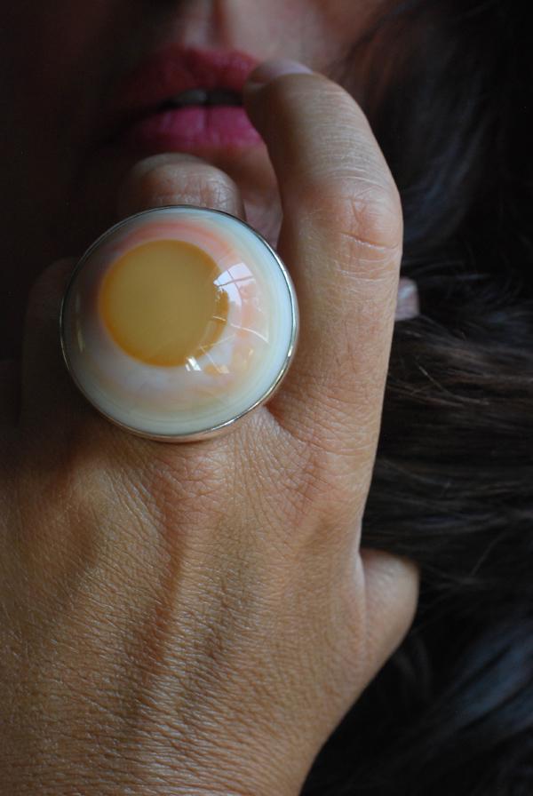 Sunny Side Up Ring Collector's Eye Agate