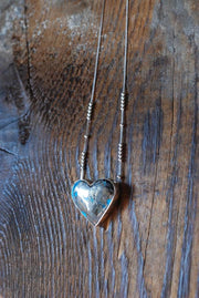 Heart Of Gold Pendant Morenci Turquoise With Pyrite