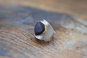 Raw Ruby Sapphire Signet Ring
