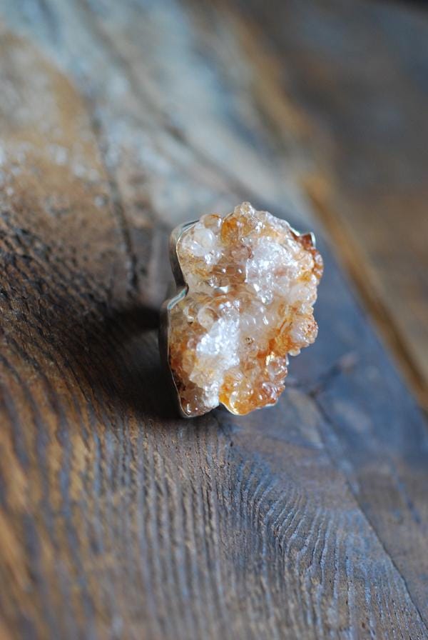 Water Opal Ring Rare UV Hyalite