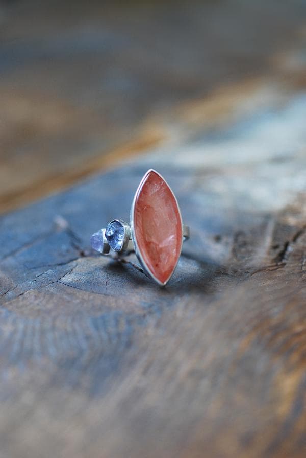 Clementine Stacking Ring Lavender Spinel And Hematoid Quartz