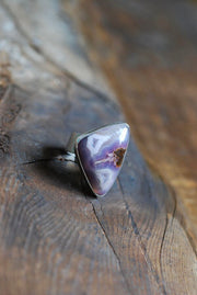 Lavender Storm Ring Rare Laguna Plume Agate
