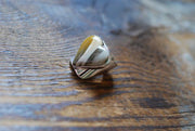 Heart Of Gold Jasper Cuff Gem Ring