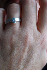 Vittoria Stacking Rings Grey Moonstone, Opal, And Aquamarine