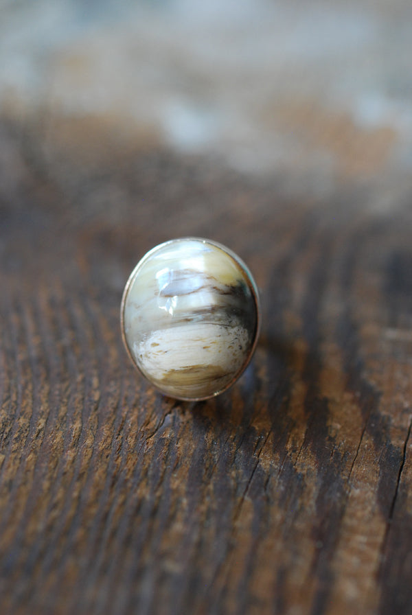 Felidae Ring Natural Cats Eye Bubbly Chrysoberyl