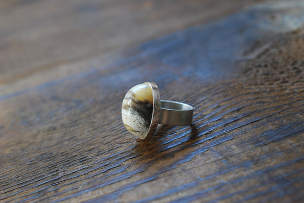 Felidae Ring Natural Cats Eye Bubbly Chrysoberyl