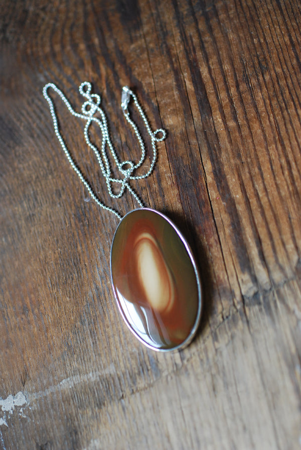 Light Keeper Medallion Necklace Old Stock Gold And Brown Collector's Jasper