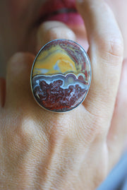 Burgundy Sunset Ring Rare Kentucky Agate