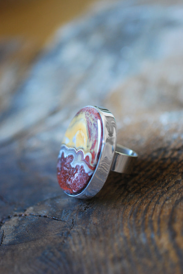 Burgundy Sunset Ring Rare Kentucky Agate