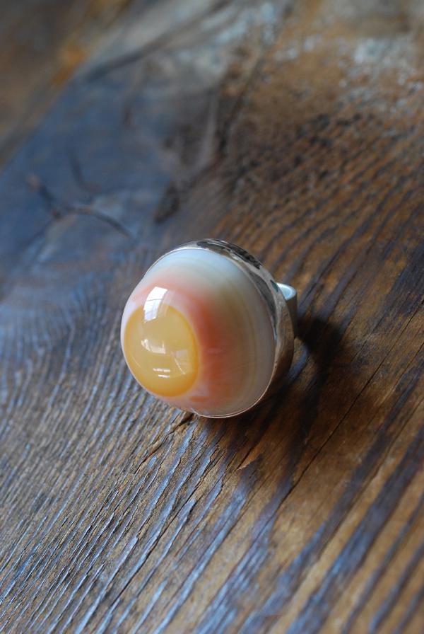 Sunny Side Up Ring Collector's Eye Agate