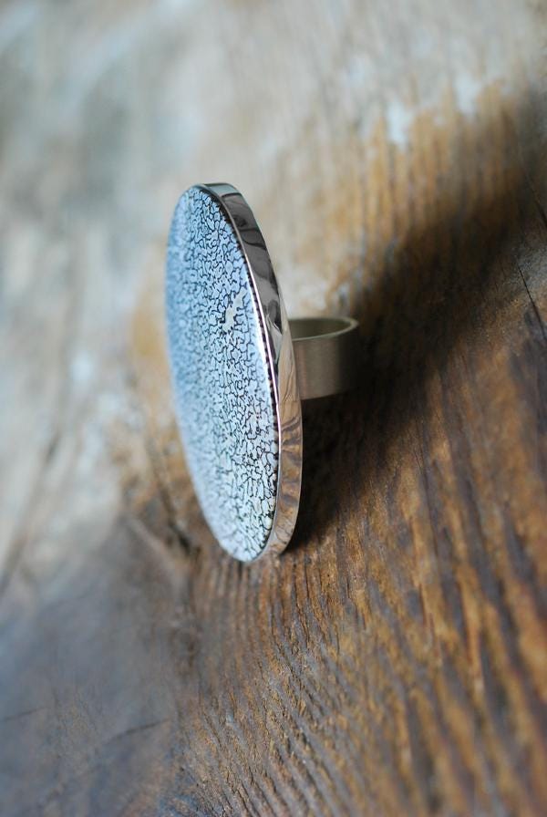 Old Stock Pastel Dinosaur Gem Bone Statement Ring