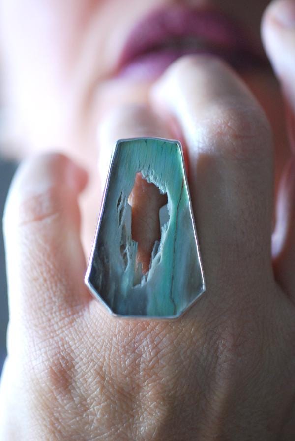 Petrified Wood Ring Opal Wood