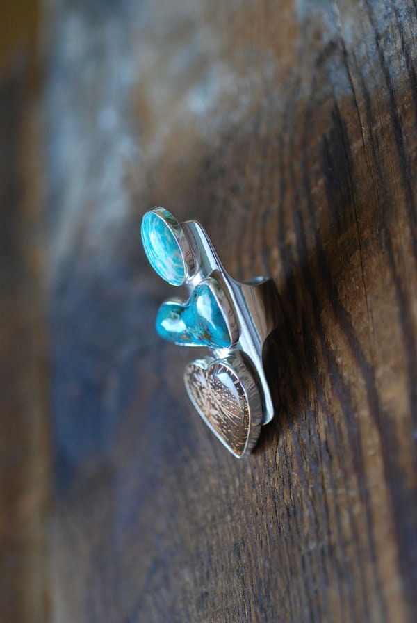 Earth's Bounty Ring Turquoise And Flower Jasper